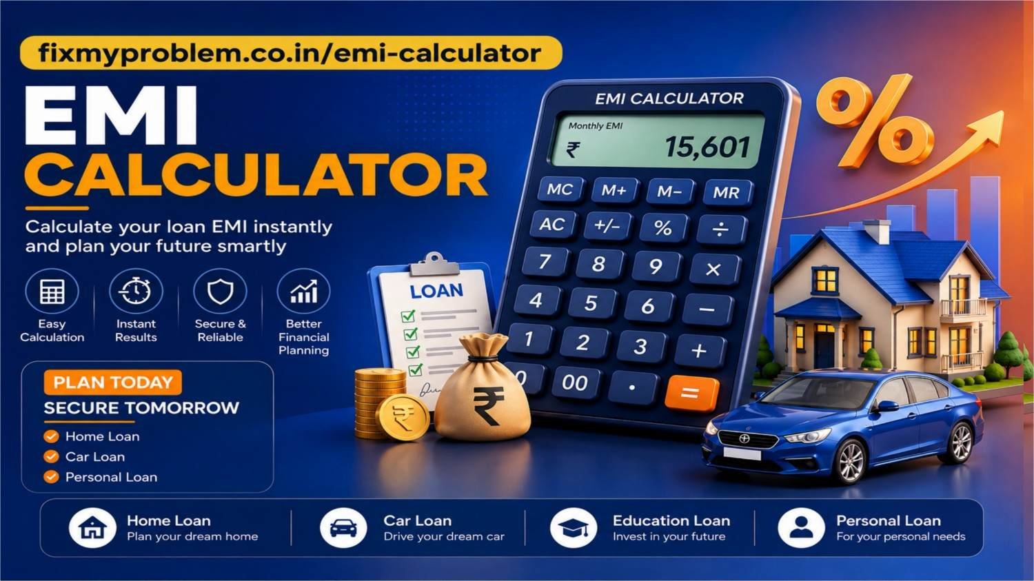 EMI Calculator Kannada | ಉಚಿತ ಇಎಮ್‌ಐ ಕ್ಯಾಲ್ಕುಲೇಟರ್ – FixMyProblem